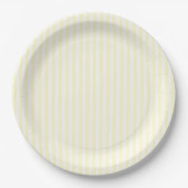 Assiettes En Carton Pastel Lemon Yellow Stripes blanches Pale Yellow (Devant)