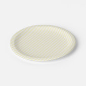 Assiettes En Carton Pastel Lemon Yellow Stripes blanches Pale Yellow (Angle)
