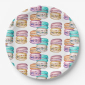 Assiettes En Carton Pastel Macaron Cookie Thème Anniversaire (Devant)