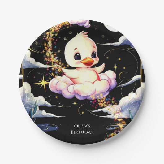 Assiettes En Carton Pastel Magic Canard Anniversaire (Devant)