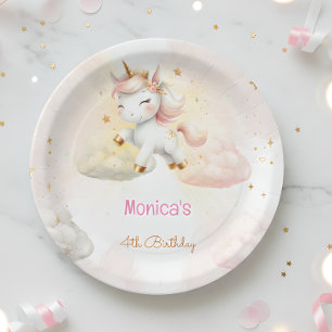 Assiettes En Carton Pastel magique Whimsical unicorn anniversaire de e