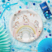 Assiettes En Carton Pastel magique Whimsical unicorn anniversaire de e (Fête)
