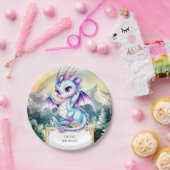 Assiettes En Carton Pastel Majestic Cute Dragon Anniversaire (Fête)