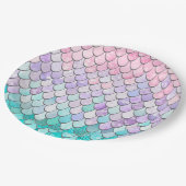 Assiettes En Carton Pastel Mermaid Plaques papier fête d'anniversaire (Angle)