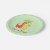 Assiettes En Carton Pastel Mint Green Faisons la fête des dinosaures (Angle)