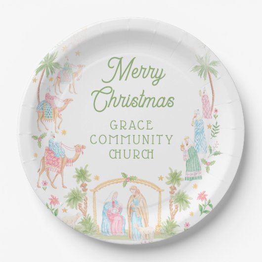 Assiettes En Carton Pastel Nativity Frame (Devant)