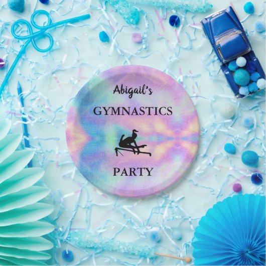 Assiettes En Carton Pastel Nom personnalisé Gymnastique (Fête)