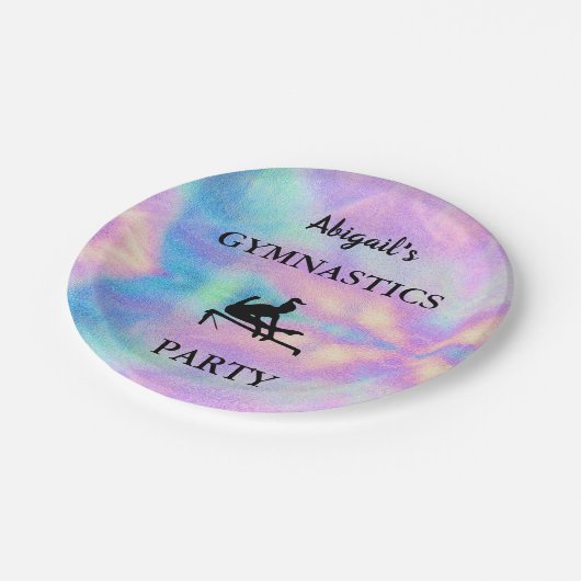 Assiettes En Carton Pastel Nom personnalisé Gymnastique (Angle)