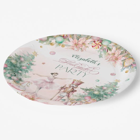 Assiettes En Carton Pastel Nutcracker Ballerina fête d'anniversaire (Angle)