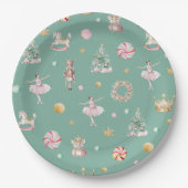 Assiettes En Carton Pastel Nutcracker Noël fête d'anniversaire (Devant)
