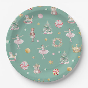 Assiettes En Carton Pastel Nutcracker Noël fête d'anniversaire