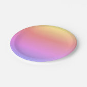 Assiettes En Carton Pastel Ombre rose jaune violet (Angle)