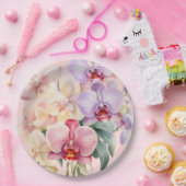 Assiettes En Carton Pastel Orchids Mariage élégant (Fête)