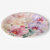 Assiettes En Carton Pastel Orchids Mariage élégant (Angle)