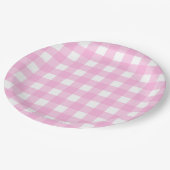 Assiettes En Carton Pastel Pink En vichy Motif (Angle)