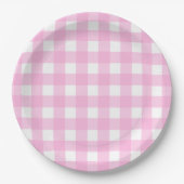 Assiettes En Carton Pastel Pink En vichy Motif (Devant)