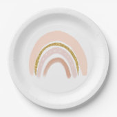 Assiettes En Carton Pastel Pink & Faux Parties scintillant Rainbow Boh (Devant)
