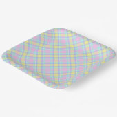 Assiettes En Carton Pastel plaid (Angulaire)