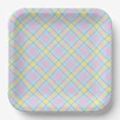 Assiettes En Carton Pastel plaid (Recto)