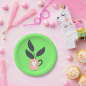 Assiettes En Carton Pastel plante moderne simple (Fête)