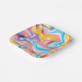 Assiettes En Carton Pastel Plastic Fluid Abstrait (Angulaire)