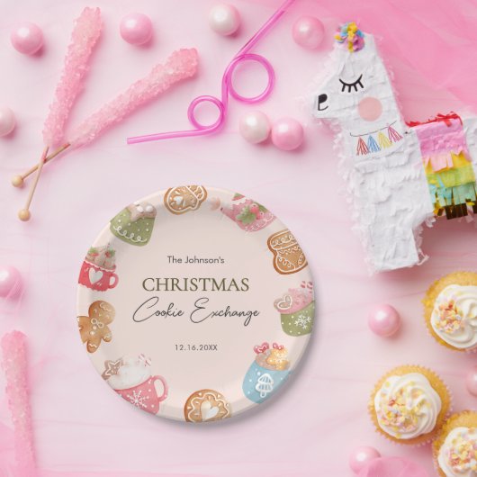 Assiettes En Carton Pastel Playful Christmas Cookie Exchange Party (Fête)