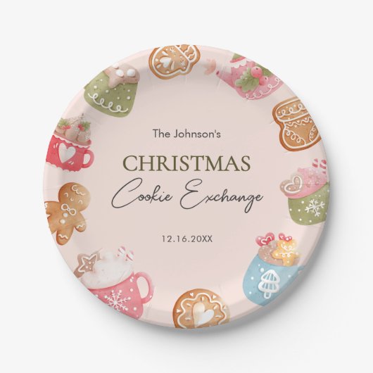 Assiettes En Carton Pastel Playful Christmas Cookie Exchange Party (Devant)