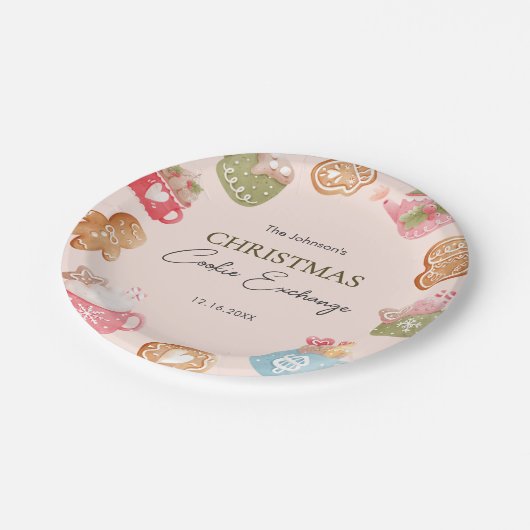 Assiettes En Carton Pastel Playful Christmas Cookie Exchange Party (Angle)