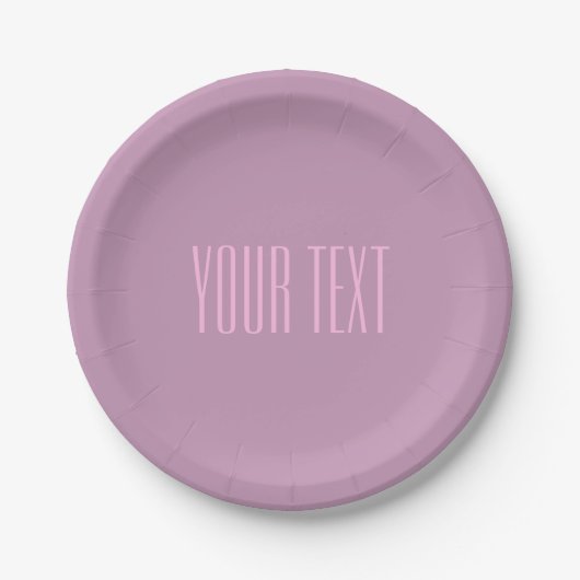 Assiettes En Carton Pastel Purple & Pink clair | Texte modifiable mode (Devant)