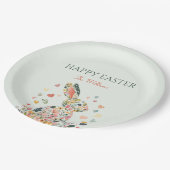 Assiettes En Carton Pastel Rabbit Fête de Pâques (Angle)