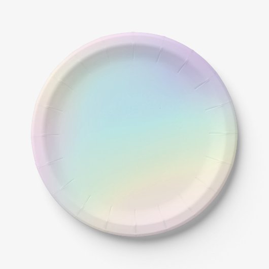 Assiettes En Carton Pastel Rainbow fête d'anniversaire esthétique (Devant)