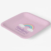 Assiettes En Carton Pastel Rainbow Pink Plate (Angulaire)