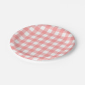 Assiettes En Carton Pastel Raspberry Red Paster Plaid Motif (Angle)
