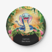 Assiettes En Carton Pastel Reptiles Serpent Anniversaire (Devant)