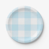 Assiettes En Carton Pastel Sky Blue En vichy Plaid Motif (Devant)