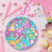 Assiettes En Carton Pastel Spirales Abstrait Imprimer (Fête)