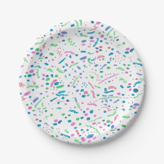 Assiettes En Carton Pastel Splatter Confetti Imprimer (Devant)