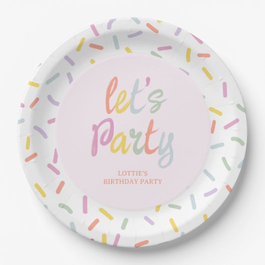 Assiettes En Carton Pastel Sprinkles Birthday  (Devant)