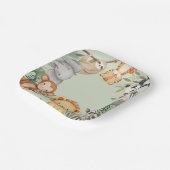 Assiettes En Carton Pastel Tropical Wild One Jungle Safari Animaux (Angulaire)