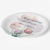 Assiettes En Carton Pastel Tulip Mariage Suite Typographie élégante (Angle)