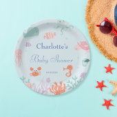 Assiettes En Carton Pastel Under the Sea Blue Baby shower