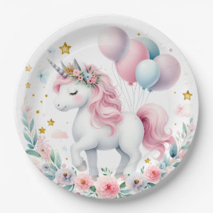 Assiettes En Carton Pastel Unicorn