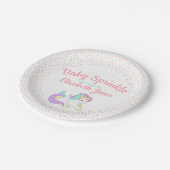 Assiettes En Carton Pastel Unicorn Baby Sprinkle (Angle)