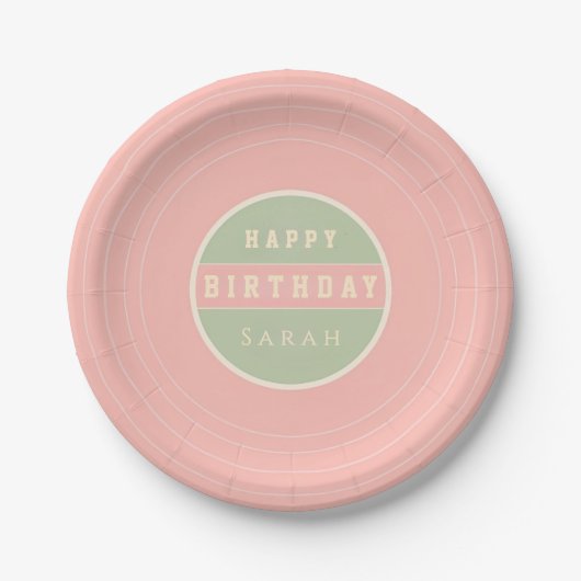 Assiettes En Carton Pastel Vinyl Record Birthday Paper Plates (Devant)