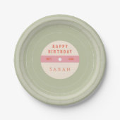 Assiettes En Carton Pastel Vinyl Record Birthday Paper Plates (Devant)