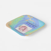 Assiettes En Carton Pastel Welcome First Né Avec Photo (Angulaire)