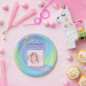 Assiettes En Carton Pastel Welcome First Né Avec Photo Personnalisée (Fête)