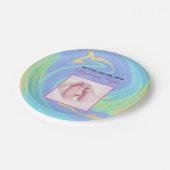 Assiettes En Carton Pastel Welcome First Né Avec Photo Personnalisée (Angle)