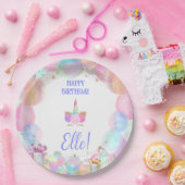 Assiettes En Carton Pastel Whimsical Rainbows Unicorns Anniversaire (Fête)