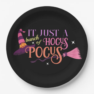 Assiettes En Carton Pastel Witch Hocus Pocus Halloween Casquette Broom